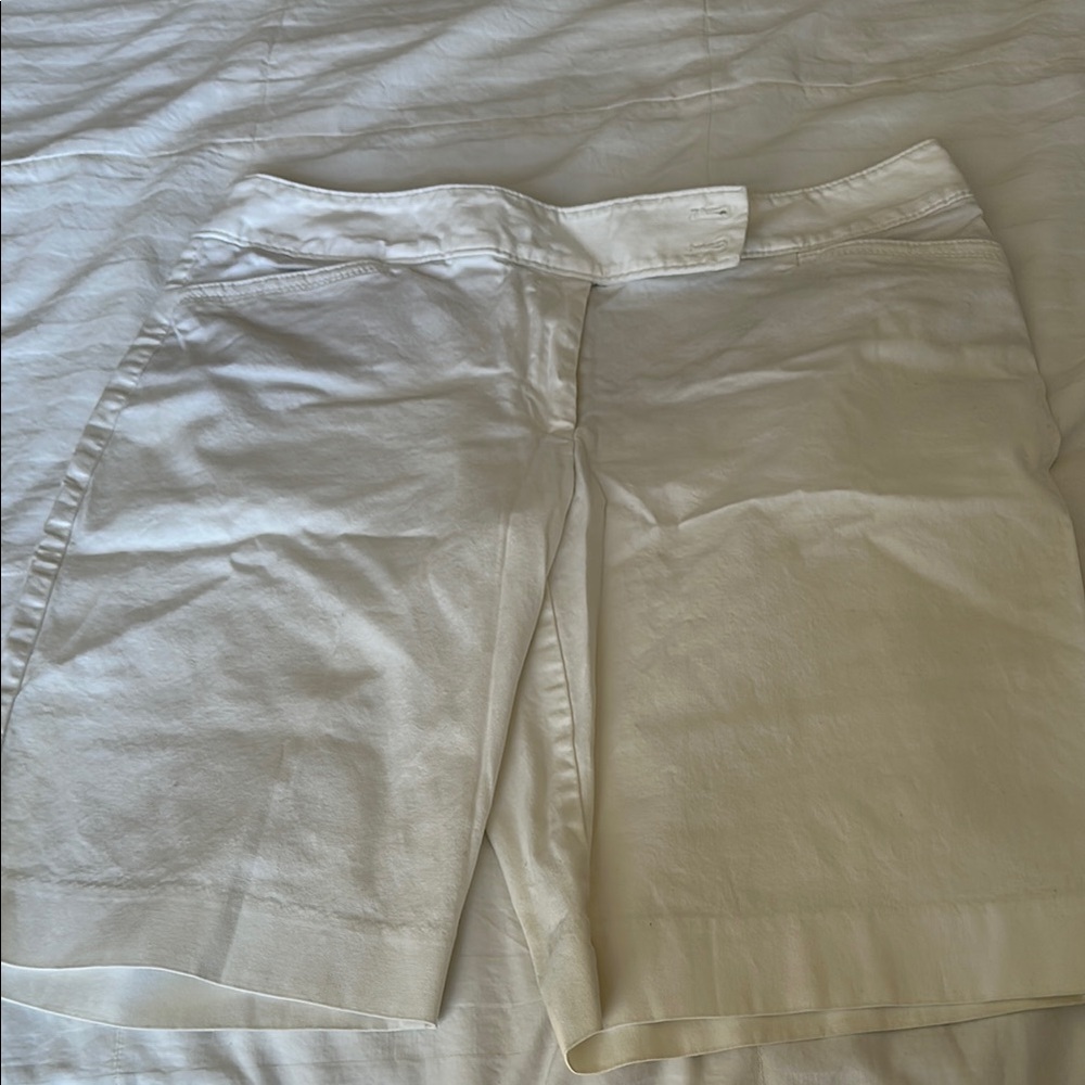 White House Black Market White Bermuda Shorts